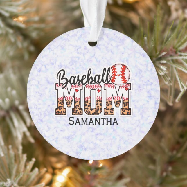 Ornamento Nome personalizado Baseball Mãe | DIA DE AS MÃES (Árvore)