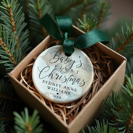 Ornamento Nome personalizado do bebê no primeiro Natal