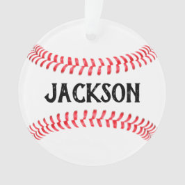 Ornamento Nome Personalizado do Jogador de Baseball no Natal