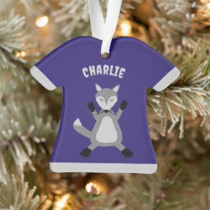 Ornamento Nome Personalizado do Lobo de Halloween Cute