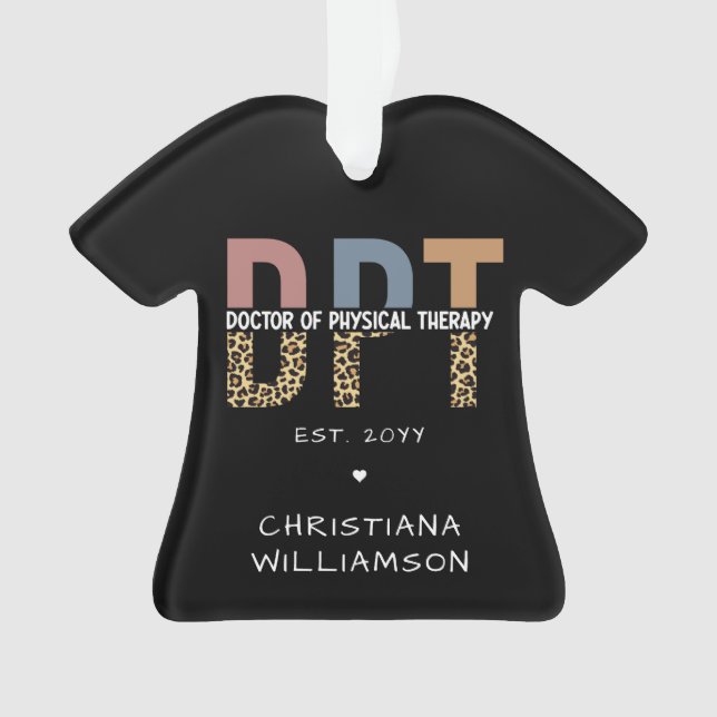 Ornamento Nome Personalizado DPT Doutor em Terapia Física Ch (Frente)