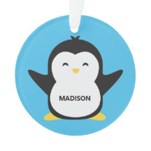 Nome personalizado e pinguim de cor