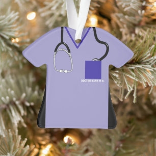 Ornamento Nome Personalizado Scrubs Médicos Personalizados