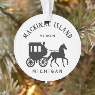 Ornamento Nome Personalizado, Texto e Cor Mackinac Island