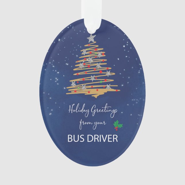 Ornamento Nome Personalizável da Árvore de Natal do Driver d (Frente)