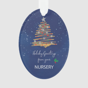 Ornamento Nome Personalizável da Árvore de Natal do Nursery