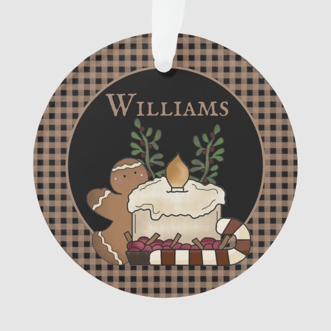 Ornamento Nome Primitivo da Vela do País e das Goodies Natal (Frente)