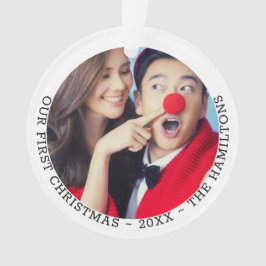 Ornamento Nossa Primeira Foto Personalizada de Natal