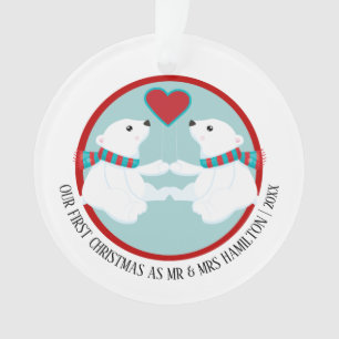 Ornamento Nossa Primeira Foto Personalizada Do Urso Polar De