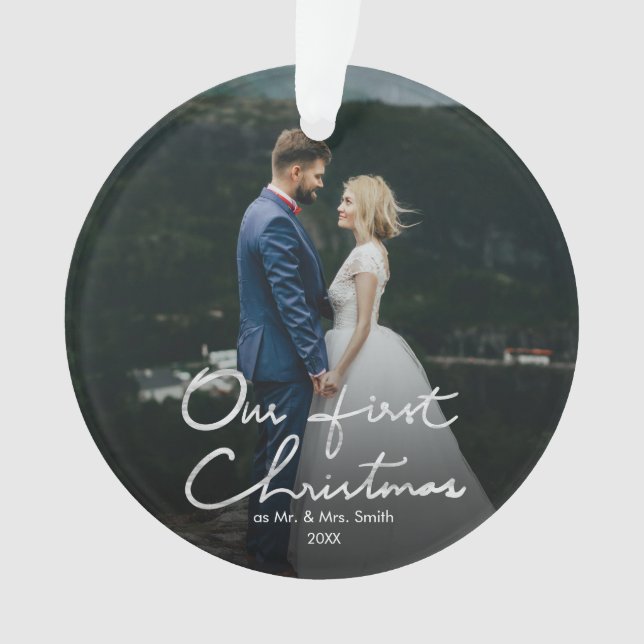 Ornamento Nossa Primeira Mão de Natal Amarrou o Natal (Frente)