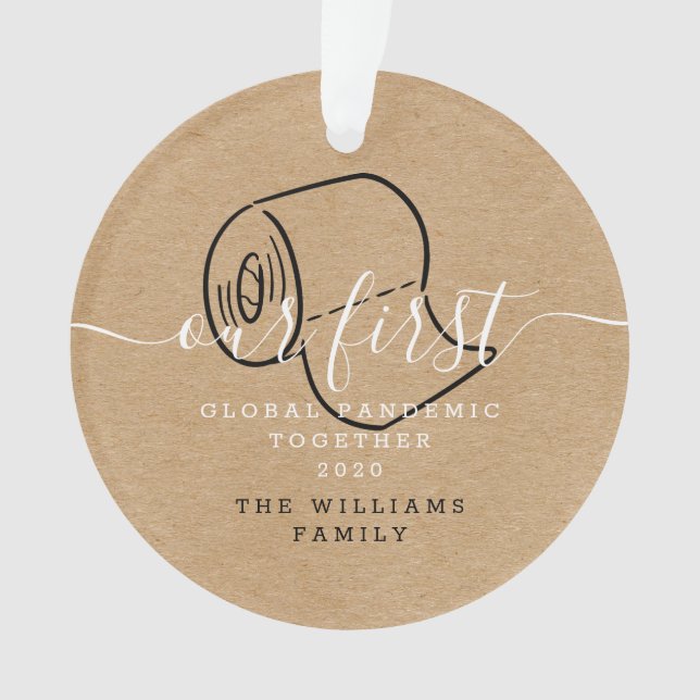 Ornamento Nossa Primeira Pandemia Global Junta Foto de Feria (Frente)