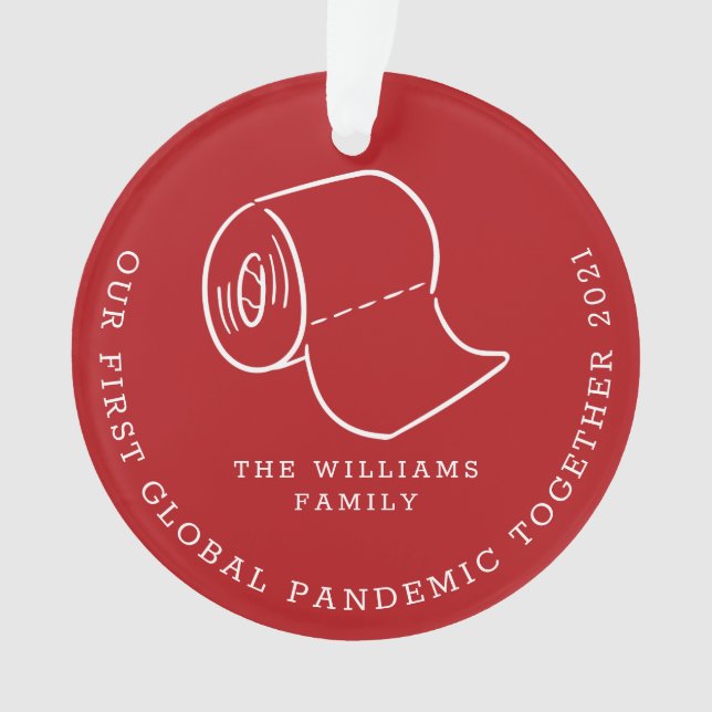 Ornamento Nossa Primeira Pandemia Global Junta Foto de Feria (Frente)