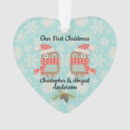 Ornamento Nossas primeiras corujas de Natal