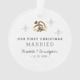 Ornamento Nosso Primeiro Natal Casados Foto Cerâmica Moderna