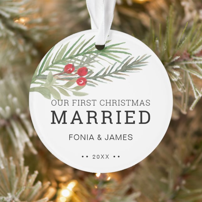 Ornamento Nosso Primeiro Natal Casados Verde (Árvore)