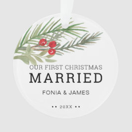 Ornamento Nosso Primeiro Natal Casados Verde