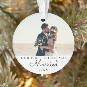 Ornamento Nosso Primeiro Natal Casou Foto Personalizada