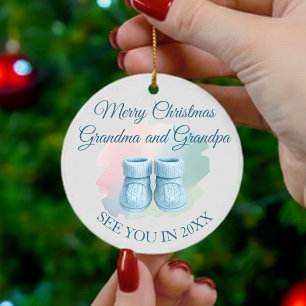 Ornamento Nosso Primeiro Natal como Avós Babetes