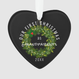 Ornamento Nosso Primeiro Natal como Avós Modernos Personaliz