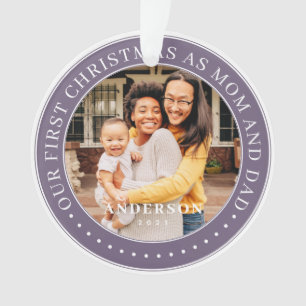 Ornamento Nosso Primeiro Natal Como Mãe E Pai Foto Simples