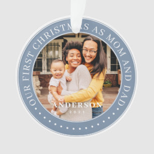 Ornamento Nosso Primeiro Natal Como Mãe E Pai Foto Simples