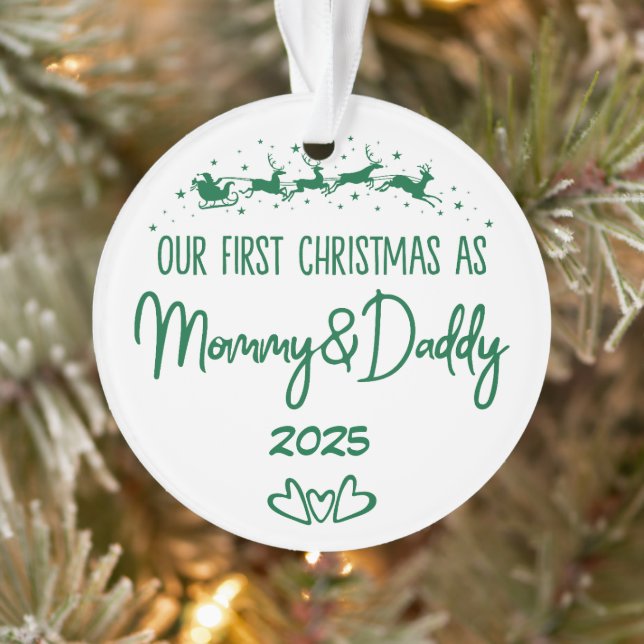 Ornamento Nosso Primeiro Natal Como Mamãe E Pai (Árvore)