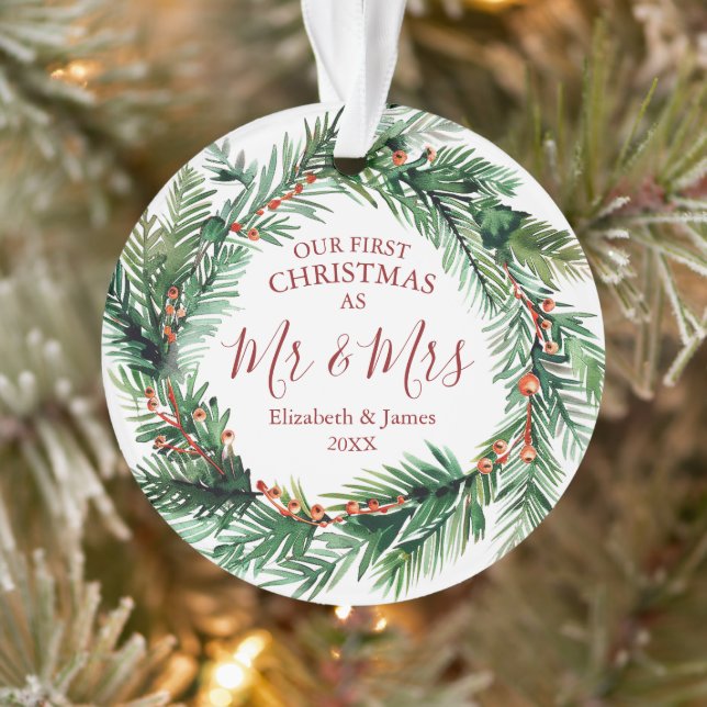 Ornamento Nosso Primeiro Natal Como Senhor e Senhora Aro de  (Árvore)