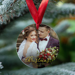 Ornamento Nosso Primeiro Natal Como Senhor e Senhora Fonte F