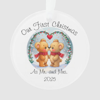 Ornamento Nosso Primeiro Natal como Sr. & Sra. – 2025
