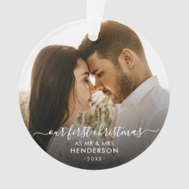 Ornamento Nosso Primeiro Natal Como Sr & Sra (Ou Outro) Foto