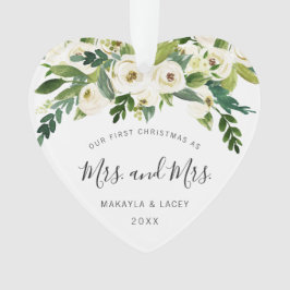 Ornamento Nosso Primeiro Natal como Sra. e Sra. Photo Lesbia