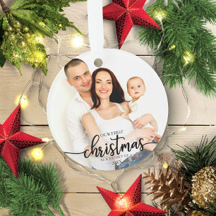Ornamento Nosso Primeiro Natal Como Uma Família De 3 Foto El