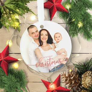 Ornamento Nosso Primeiro Natal Como Uma Família De 3 Fotos E