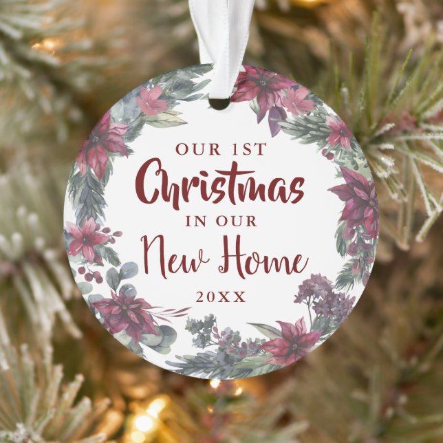 Ornamento Nosso Primeiro Natal em Nossa Nova Casa Floral Fer (Árvore)