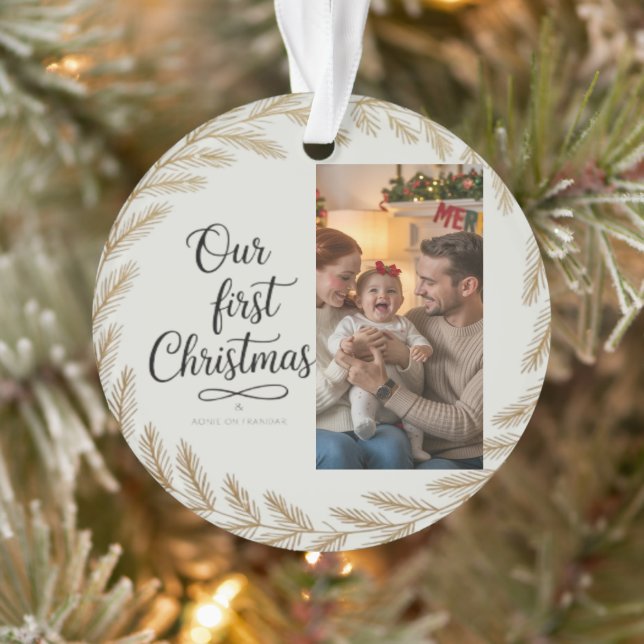 Ornamento Nosso Primeiro Natal Juntos – Personalizado (Árvore)