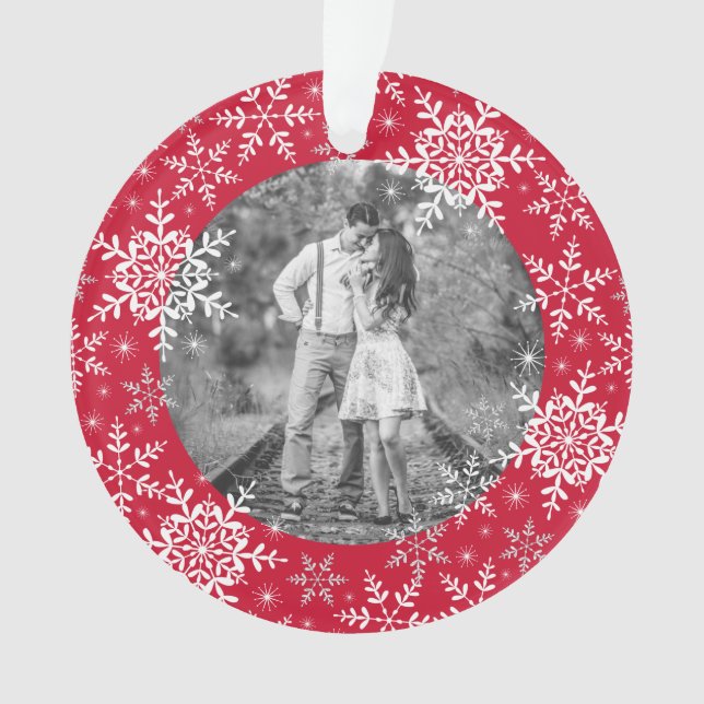 Ornamento Nossos flocos de neve casados primeiro Natal no (Frente)