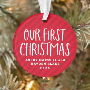 Ornamento Nossos primeiros bebês gêmeos de Natal tiraram fot