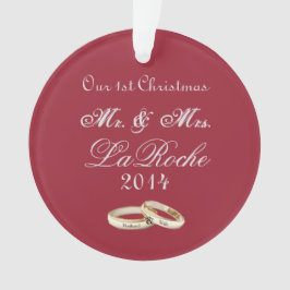 Ornamento Nossos primeiros Sr. do Natal & Sra. Vermelho