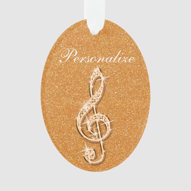 Ornamento Nota Musical Diamantada Glitzy Personalizada (Frente)