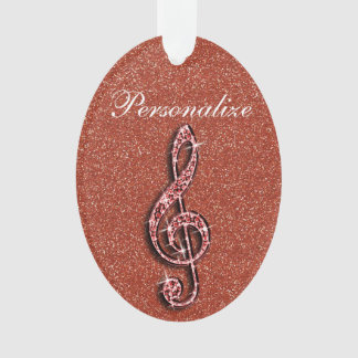 Ornamento Nota Sparkly chamativo personalizada da música do