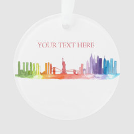 Ornamento NOVA IORQUE skyline - ilustração colorida NYC