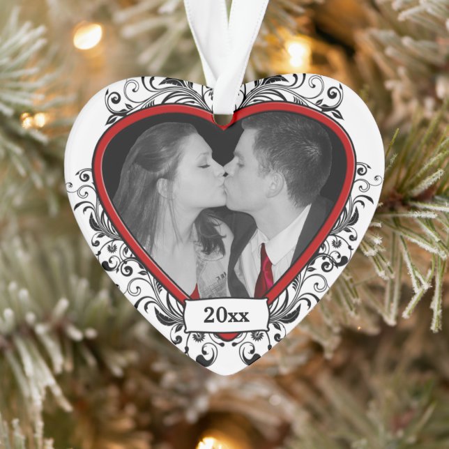 Ornamento Novo Natal Preto/Vermelho (Árvore)