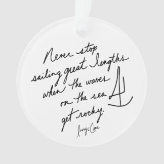 Ornamento Nunca Pare de Navegar Inspirador Escrito à Mão