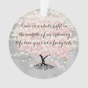Ornamento O amor nos dá Árvore de Folhas Coração Conto de Fa