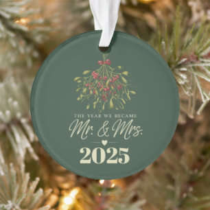 Ornamento O Ano em que Nos Tornamos Sr. & Sra. 2025 Personal