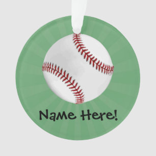 Ornamento O basebol personalizado no verde caçoa meninos