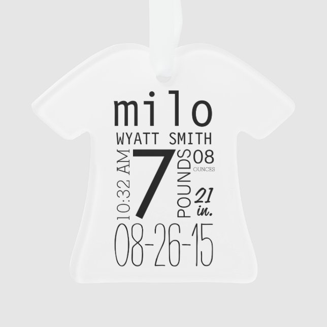 Ornamento O bebê novo personalizado costume adiciona o (Frente)