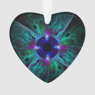 Ornamento O Coração Acrílico de Abstrato de Olhos