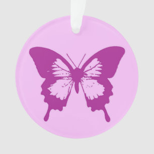 Ornamento O esboço da borboleta, congela o rosa & o roxo