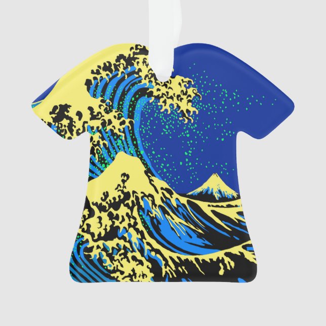 Ornamento O Excelente Hokusai Wave em estilo de Pop vibrante (Frente)